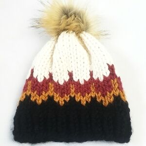 NEW! HAND-KNIT Crochet Winter Pom Pom Hat.